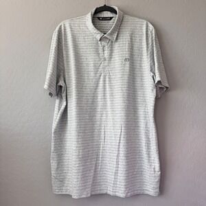 Travis Mathew Polo Shirt XL Gray Dotted Pattern Golf Casual Athletic Mens
